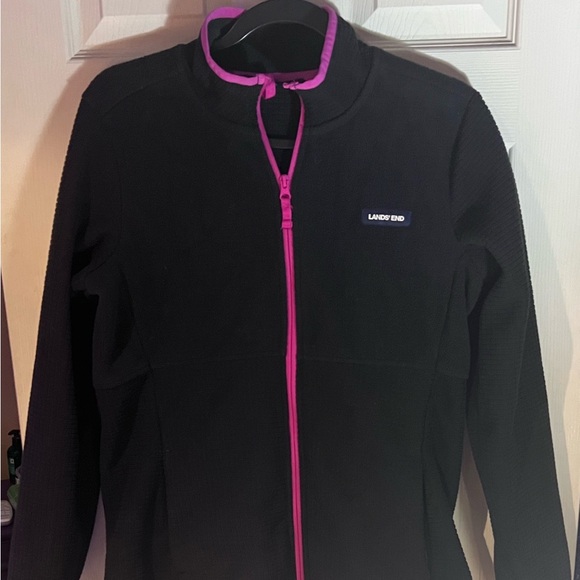 Lands' End Black Jacket with Pink Details - Picture 1 of 4